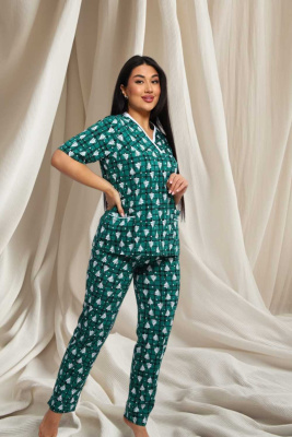 женский костюм 39054 зеленый